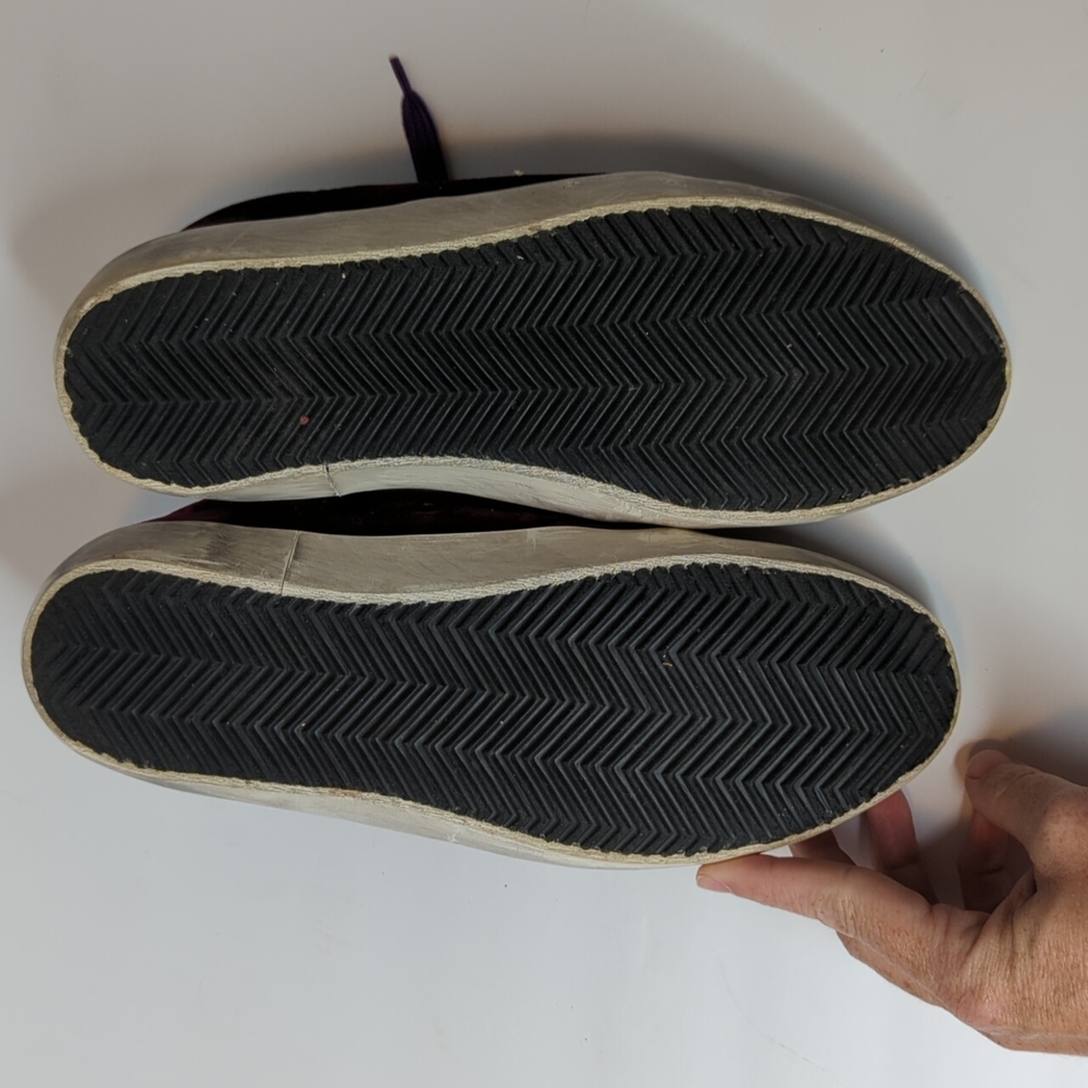 AUTHENTIC Golden Goose Superstar Sneaker in Bordeaux Velvet & White Star - Picture 12 of 15